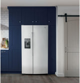 GE GSS25GYPFS - 36 in. 25.3 cu. ft. Side by Side Refrigerator with Ice & Water Dispenser - Fingerprint Resistant Stainless