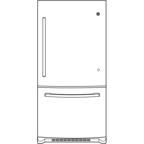 GE GDE21EGKWW - 30 in. 21 cu. ft. Bottom Freezer Refrigerator with Ice Maker - White