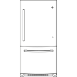 GE GDE21EGKWW - 30 in. 21 cu. ft. Bottom Freezer Refrigerator with Ice Maker - White