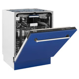 ZLINE 24" Tallac Series 3rd Rack Dishwasher with Traditional Handle, 51dBa (DWV-24) [Color: Blue Matte] - (DWVBM24)