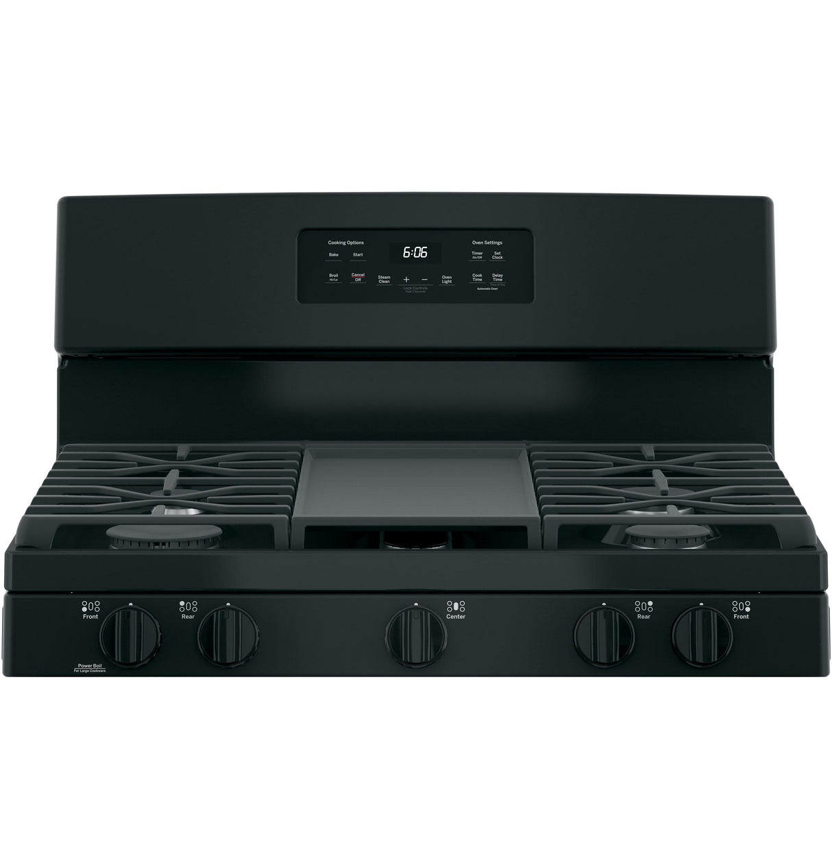 GE JGBS66DEKBB - 30 in. 5 cu. ft. Gas Range with 5 Sealed Burners & Griddle - Black