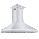 ZLINE Professional Convertible Vent Wall Mount Range Hood in Stainless Steel with Crown Molding (587CRN) - (587CRN48)