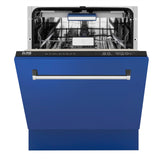 ZLINE 24" Tallac Series 3rd Rack Dishwasher with Traditional Handle, 51dBa (DWV-24) [Color: Blue Matte] - (DWVBM24)