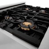 ZLINE Autograph Edition 30" 4.0 cu. ft. Dual Fuel Range with Gas Stove and Electric Oven in DuraSnow Stainless Steel with White Matte Door and Accents (RASZ-WM-30) [Color: Matte Black] - (RASZWM30MB)