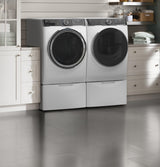 GE(R) ENERGY STAR(R) 7.8 cu. ft. Capacity Smart Front Load Gas Dryer with Steam and Sanitize Cycle - (GFD85GSSNWW)