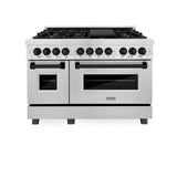 ZLINE Autograph Edition 48" 6.0 cu. ft. Dual Fuel Range with Gas Stove and Electric Oven in DuraSnow Stainless Steel (RASZ-SN-48) [Color: Gold] - (RASZSN48G)