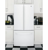 GE GWE19JGLWW - 33 in. 18.6 cu. ft. Counter Depth French Door Refrigerator with Internal Water Dispenser - White
