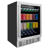 ZLINE 24 in. Monument 154 Can Beverage Fridge in Stainless Steel (RBV-US-24) - (RBVUS24)