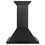 ZLINE Convertible Vent Wall Mount Range Hood in Black Stainless Steel with Crown Molding (BSKBNCRN) - (BSKBNCRN24)