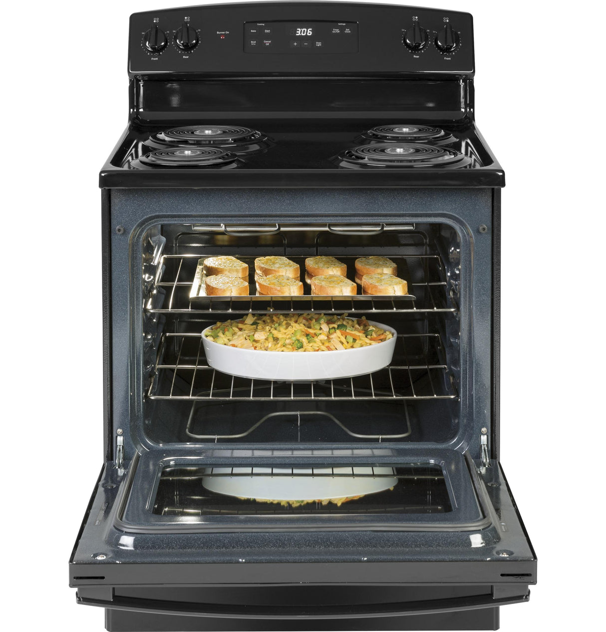 GE JBS360DMBB - 30 in. 5 cu. ft. Electric Range with Coil Burners - Black
