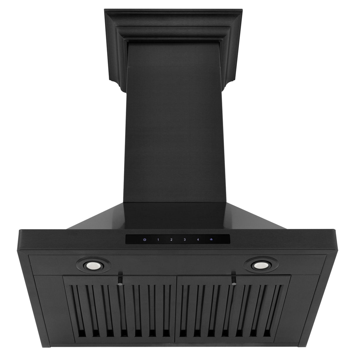 ZLINE Convertible Vent Wall Mount Range Hood in Black Stainless Steel with Crown Molding (BSKBNCRN) - (BSKBNCRN24)