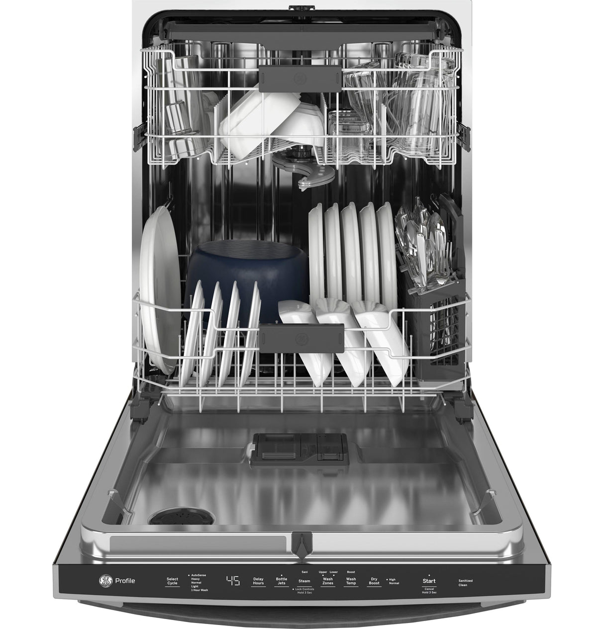 GE Profile(TM) ENERGY STAR(R) Fingerprint Resistant Top Control with Stainless Steel Interior Dishwasher with Sanitize Cycle & Dry Boost with Fan Assist - (PDT715SYNFS)