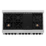 ZLINE Autograph Edition 48" 6.0 cu. ft. Dual Fuel Range with Gas Stove and Electric Oven in DuraSnow Stainless Steel (RASZ-SN-48) [Color: Gold] - (RASZSN48G)