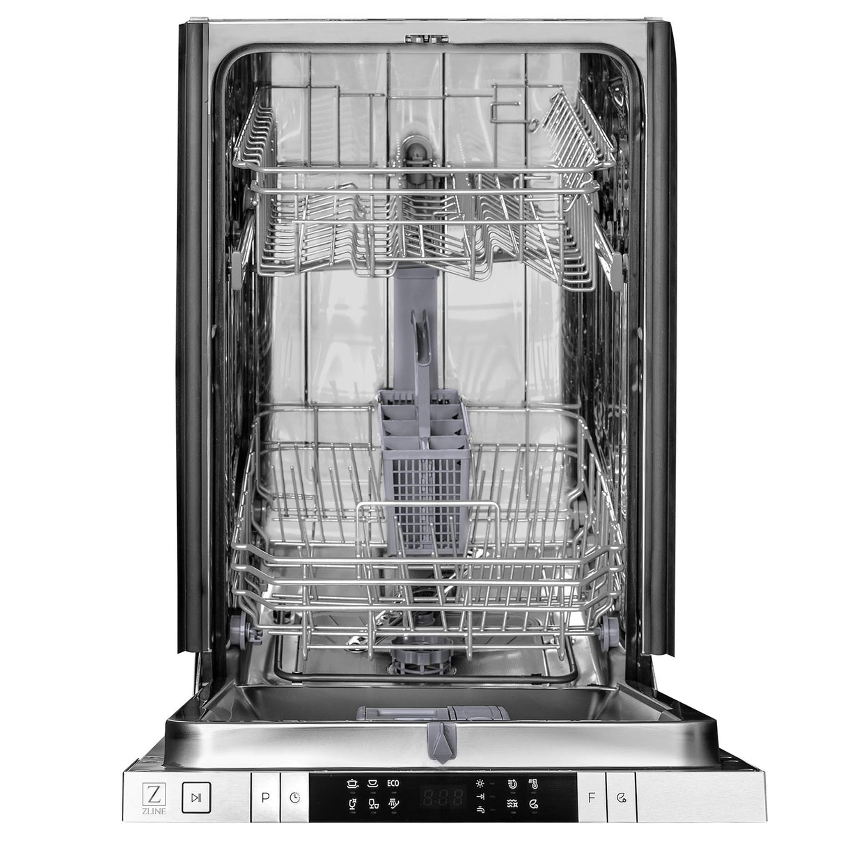 ZLINE 18 in. Compact Top Control Dishwasher with Stainless Steel Tub and Modern Style Handle, 52 dBa (DW-18) [Color: Black Stainless] - (DWBSH18)