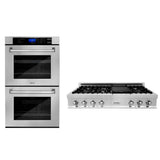 ZLINE Kitchen Package with 48 in. Stainless Steel Rangetop and 30 in. Double Wall Oven (2KP-RTAWD48) - (2KPRTAWD48)