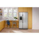 GE GSS25GYPFS - 36 in. 25.3 cu. ft. Side by Side Refrigerator with Ice & Water Dispenser - Fingerprint Resistant Stainless