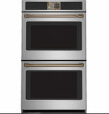 Café CTD90DP2ZS1 double wall oven with Brushed Copper handle hardware