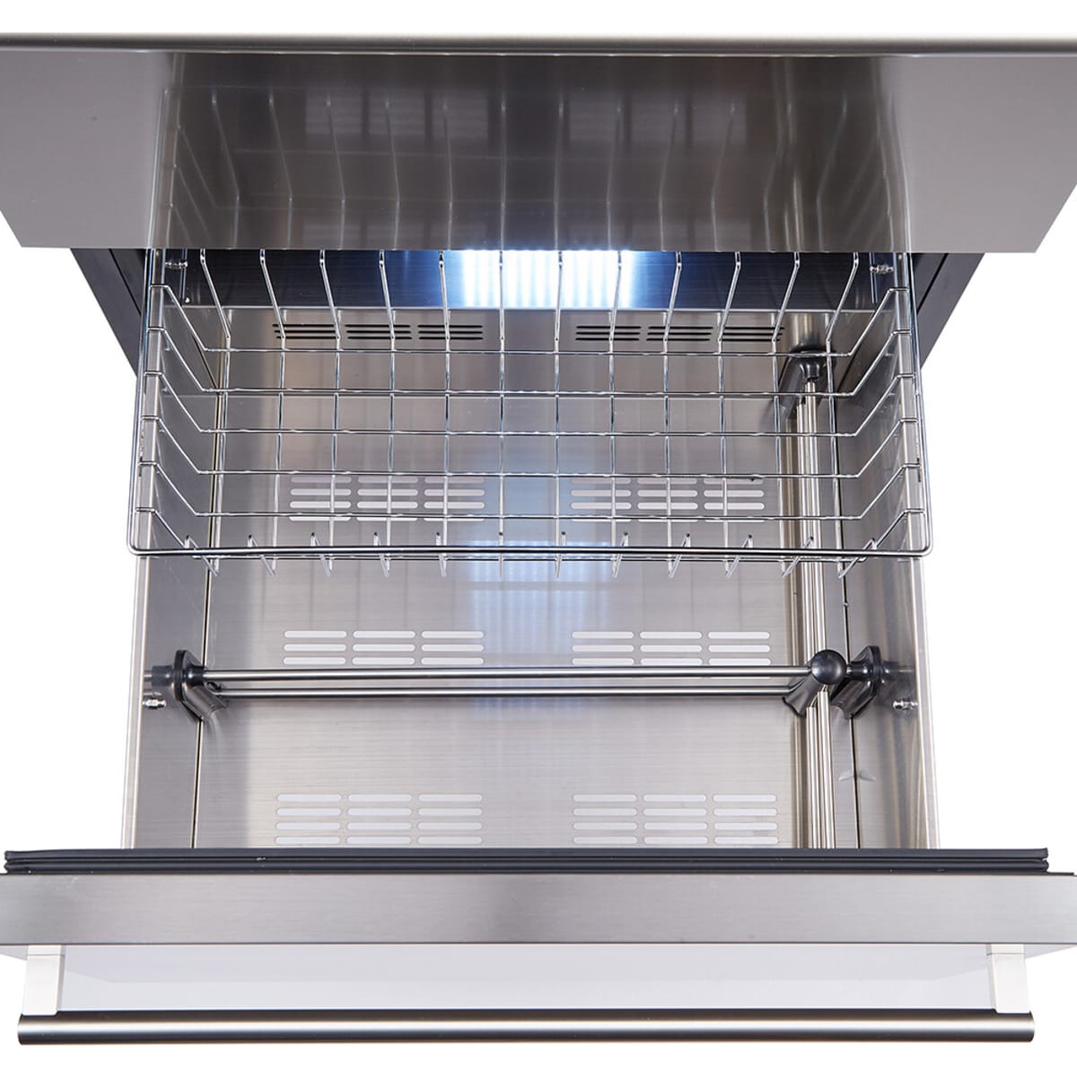 Forno Capraia FWCDR662824S 24 Inch Dual Zone Wine Cooler with 16.25 Cu. Ft. Capacity, 108 Bottle Capacity, 9 Sliding Wine Shelves, Digital Thermostat, Touch Controls, Double Pane Anti-UV Glass Door, Auto Defrost and Charcoal Filter