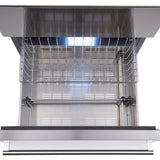 Forno Capraia FWCDR662824S 24 Inch Dual Zone Wine Cooler with 16.25 Cu. Ft. Capacity, 108 Bottle Capacity, 9 Sliding Wine Shelves, Digital Thermostat, Touch Controls, Double Pane Anti-UV Glass Door, Auto Defrost and Charcoal Filter