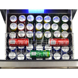 Forno Capraia FWCDR662824S 24 Inch Dual Zone Wine Cooler with 16.25 Cu. Ft. Capacity, 108 Bottle Capacity, 9 Sliding Wine Shelves, Digital Thermostat, Touch Controls, Double Pane Anti-UV Glass Door, Auto Defrost and Charcoal Filter