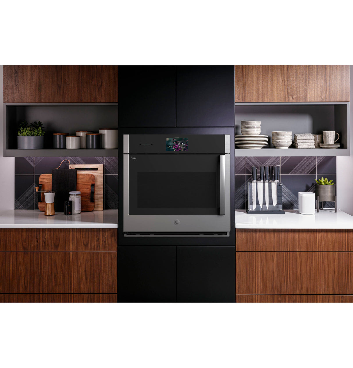 GE Profile PTS700LSZSS wall oven — control panel detail