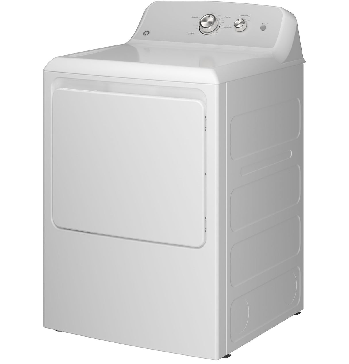 GE 6.2 cu. ft. Capacity Vented Gas Dryer with Auto Dry, Up To 120 ft. Long Venting and Shallow Depth - White