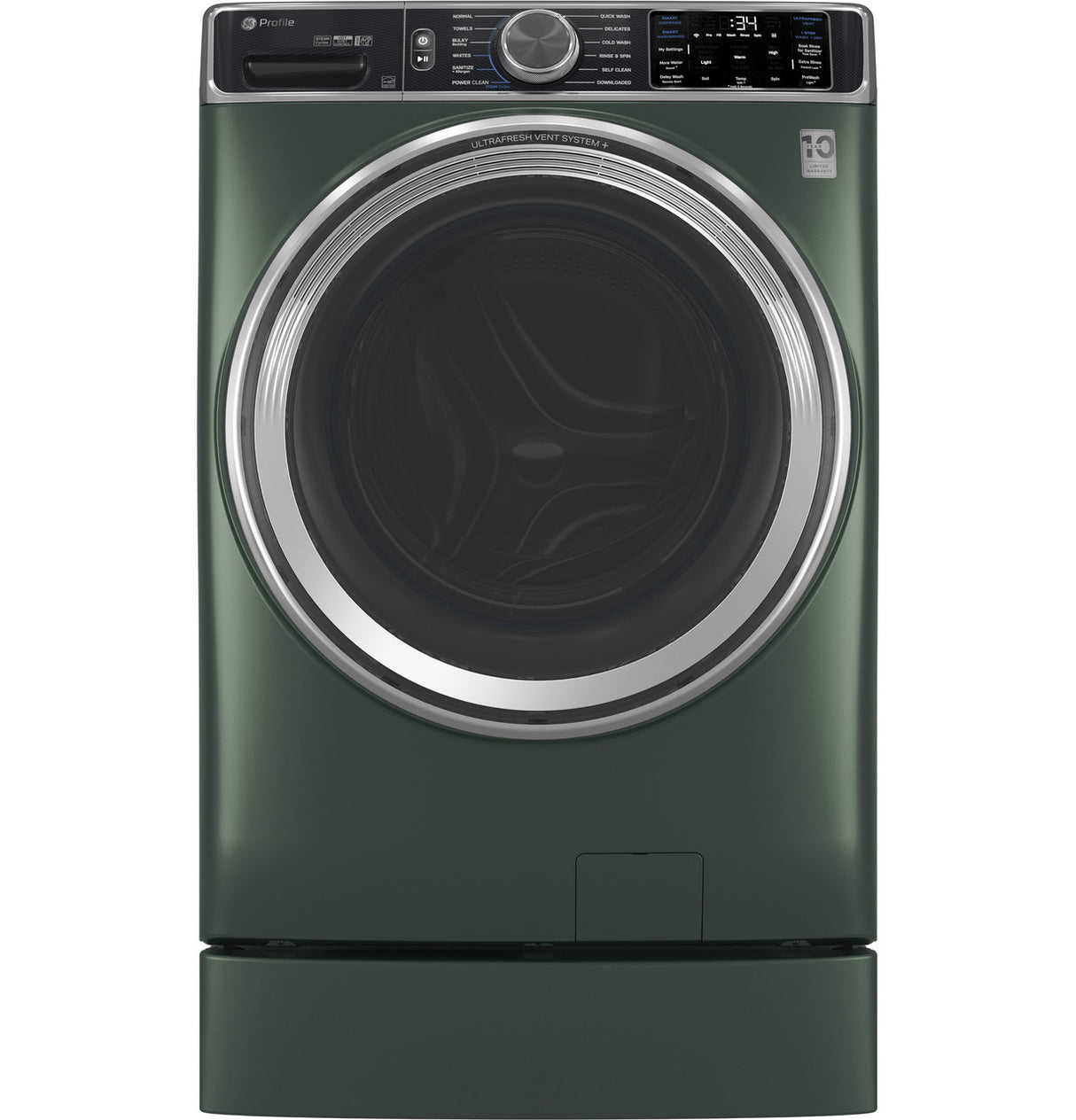 GE Profile GFR0728PWGN laundry riser with drawer open