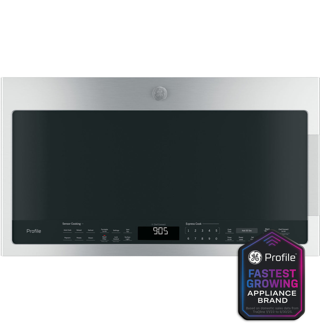 GE Profile PVM9005SJSS over-the-range microwave front view
