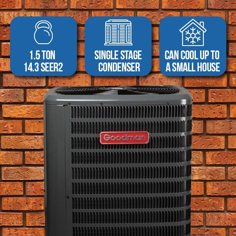 Goodman 2 Ton 14.3 SEER2 Heat Pump Condenser - R32 Single Stage