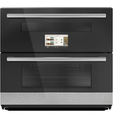 Cafe CTS92DM2ZS5 30 Inch Duo Smart Single Wall Oven in Platinum Glass front view