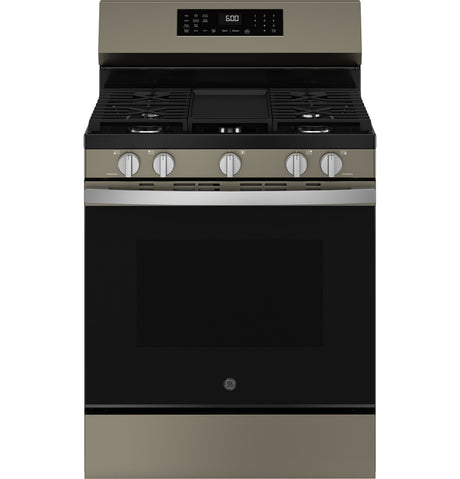 GE GGF600AVES 30 inch free-standing gas convection range in Fingerprint Resistant Slate - front view
