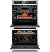 Café 30" Smart Built-In Double Wall Oven with True European Convection, No Preheat Air Fry & 7" Touch LCD, 10.0 cu. ft. - Stainless Steel with Brushed Stainless Handles