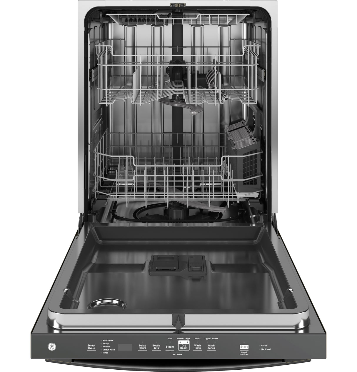 GE GDT670SFVDS - 24 in. Top Control Flush-Mount Dishwasher with 45 dBa Sound Level, 3rd-Rack & Dry Boost - Black Slate