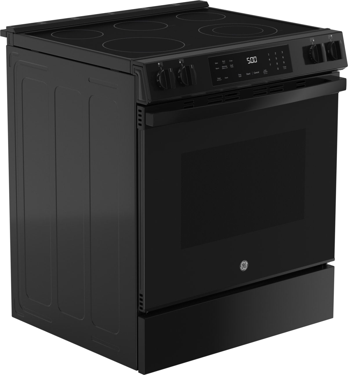 GE GRS500PVBB 30-inch Slide-In Electric Range Black - Angle View