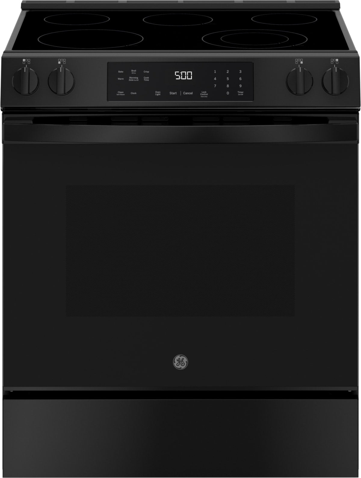 GE GRS500PVBB 30-inch Slide-In Electric Range Black - Front View