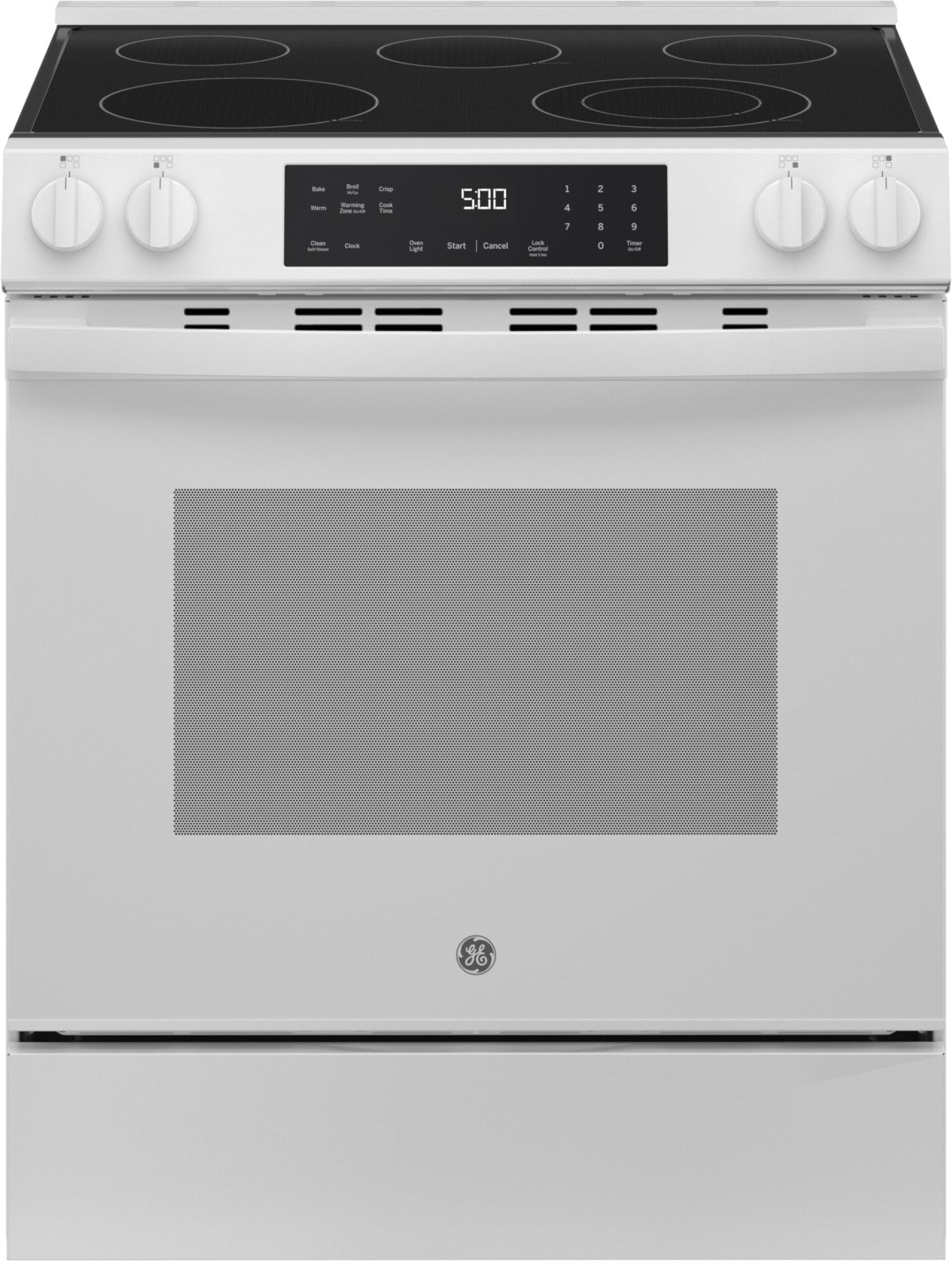 GRS500PVWW GE 30-Inch Freestanding Gas Range White front view
