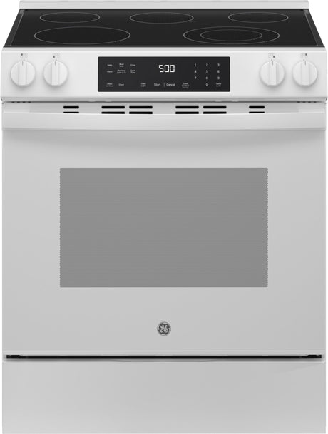 GRS500PVWW GE 30-Inch Freestanding Gas Range White front view