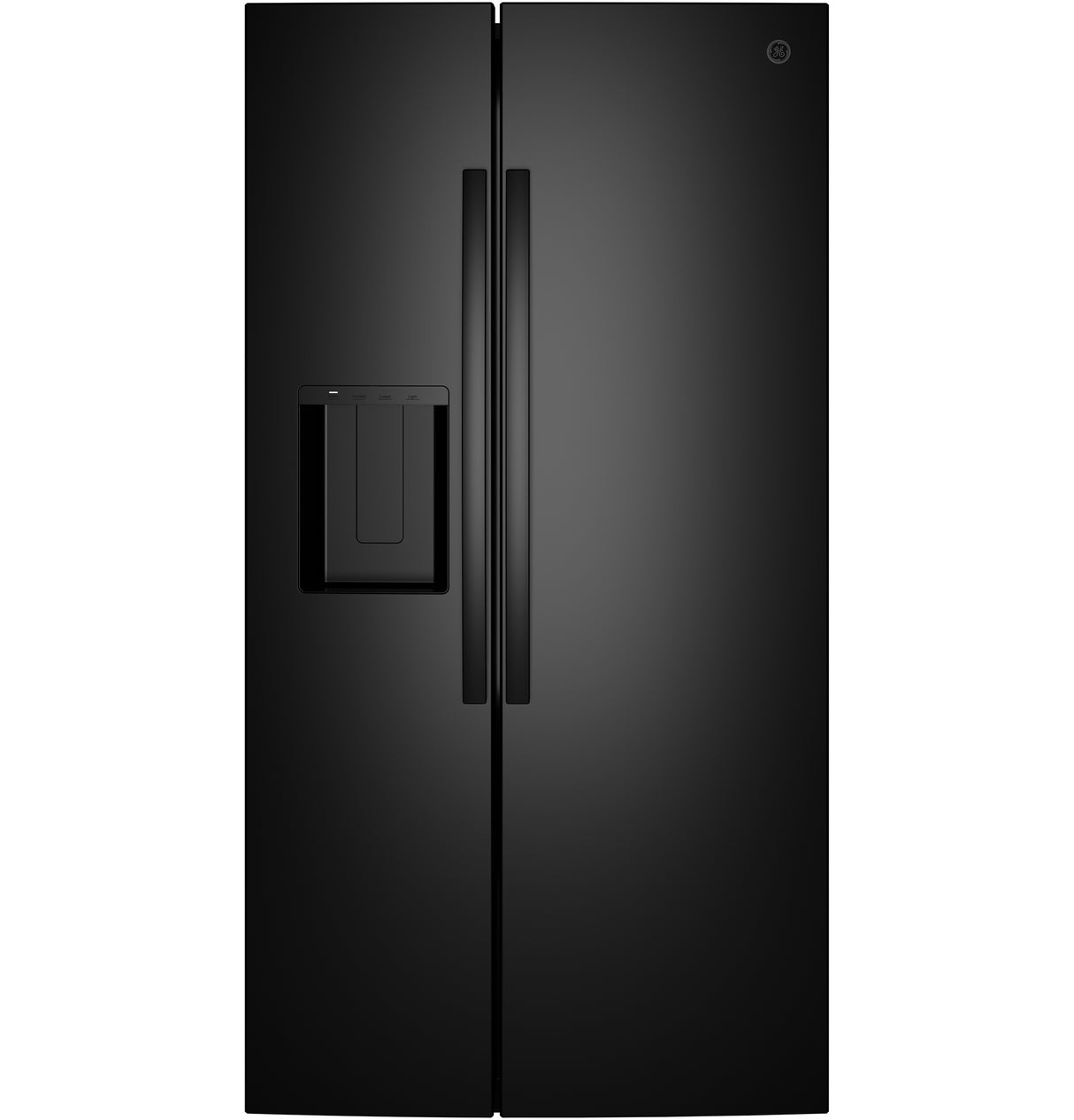 GE GSE28NGYBB side-by-side refrigerator in black