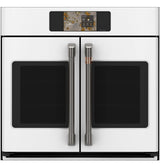 Café CTS90FP4ZW2 matte white wall oven installed in kitchen cabinetry