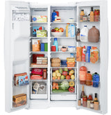 GE GSE28NGYWW fresh food compartment with LED lighting