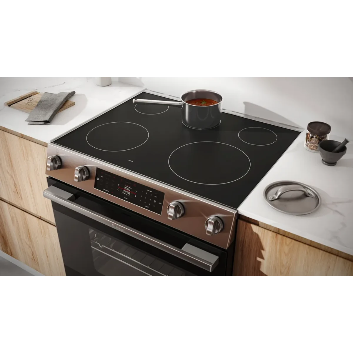 30 Inch Slide-In Electric Range with 5 Elements, 5.8 cu. ft. Oven Capacity, Storage Drawer, Self-Clean, Steam-Assist Cleaning Cycle, ADA Compliant, Sabbath Mode and Star-K Certified