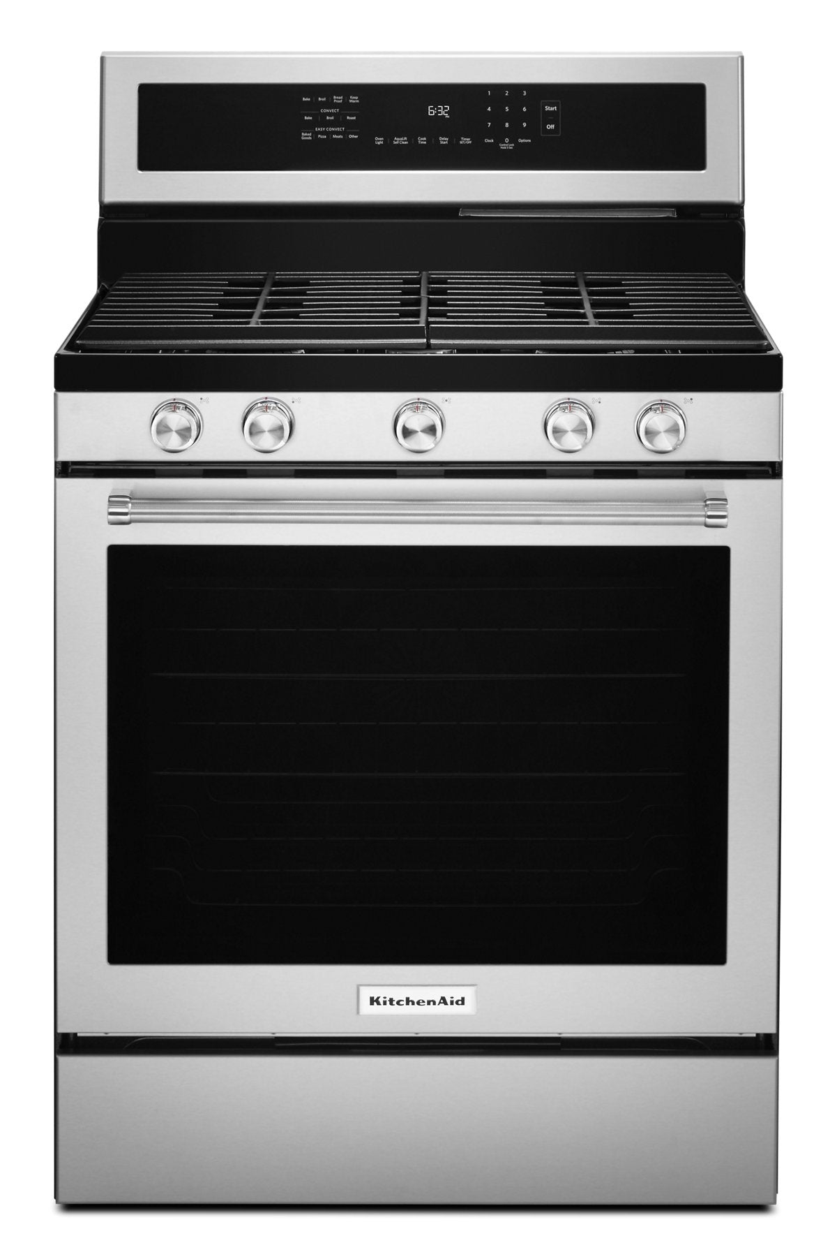KitchenAid KFGG504KPS stainless gas range front