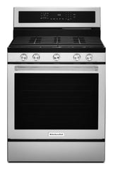 KitchenAid KFGG504KPS stainless gas range front