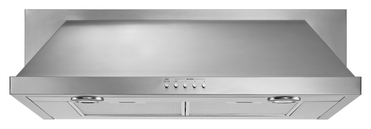 Whirlpool UXT5536AAS 36-inch convertible under-cabinet range hood in stainless steel