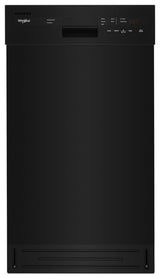Whirlpool WDPS5118PB black compact dishwasher front