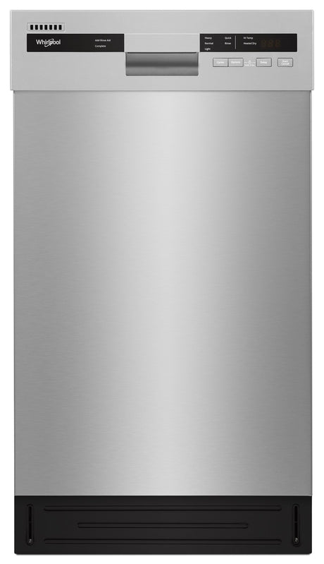 Whirlpool WDPS5118PM stainless compact dishwasher front