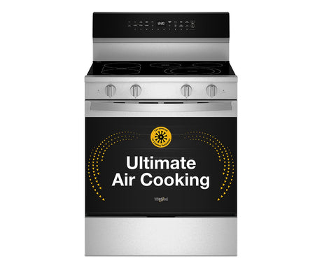Whirlpool WFES7530RZ stainless electric range front