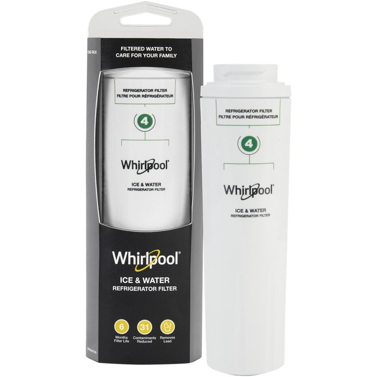 Whirlpool Refrigerator Water Filter 4 - WHR4RXD1 (Pack of 1) - (WHR4RXD1)