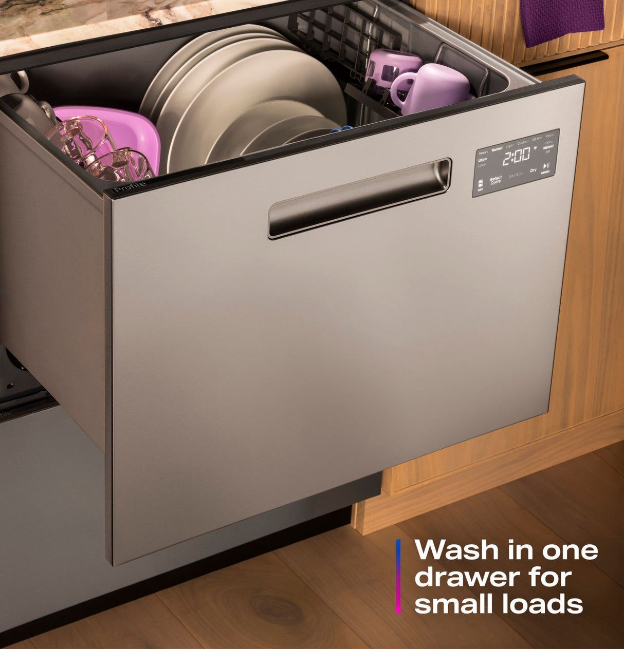 GE Profile Smart Two-Drawer Dishwasher with Stainless Interior - PDD415PYYFS