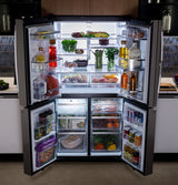 GE Profile ENERGY STAR 28.4 Cu. Ft. Quad-Door Refrigerator with Dual-Dispense AutoFill Pitcher and Door in Door - PAD28BYTFS
